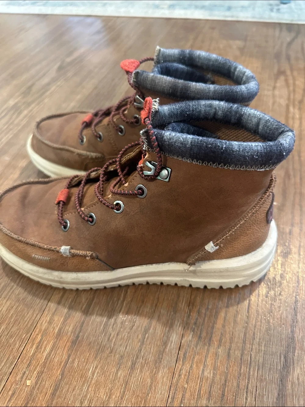 Hey Dude-Men's Brown Lace-Up Casual Boots - Comfortable Everyday Wear